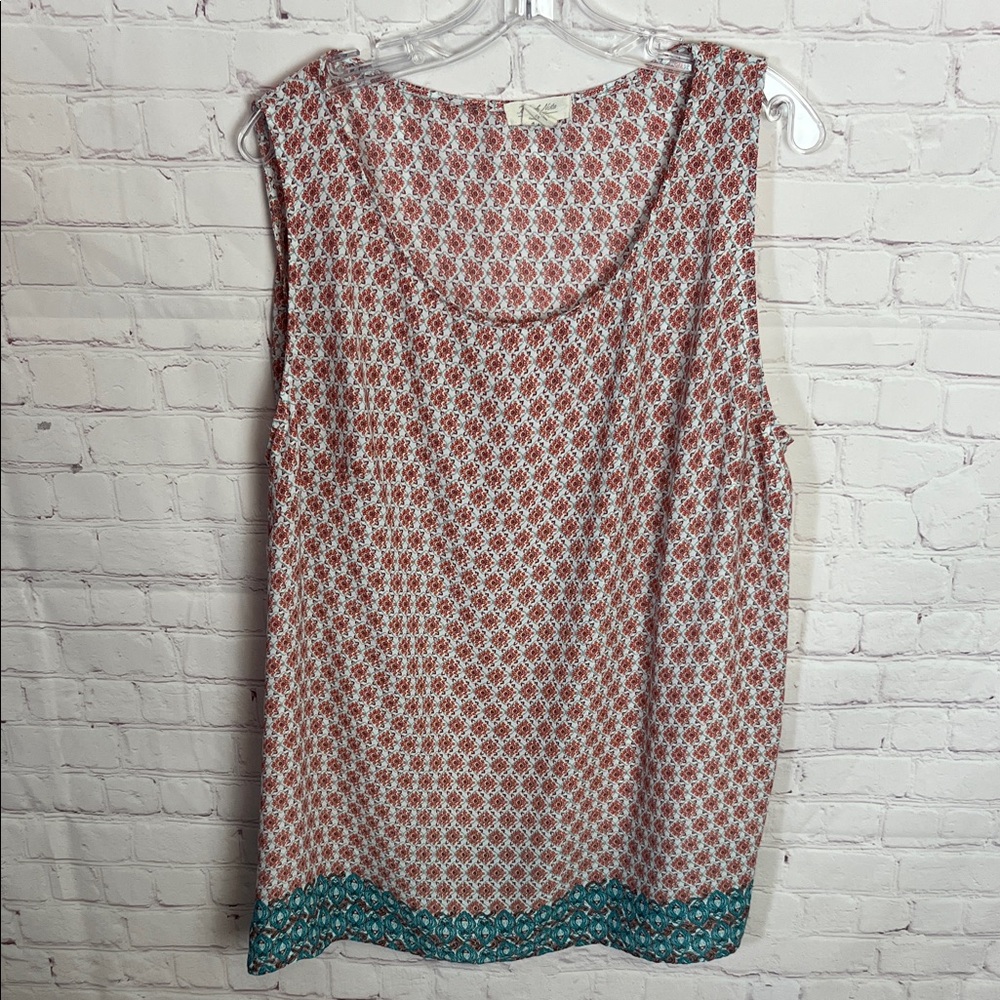 Black Note Boho Print Tank Blouse